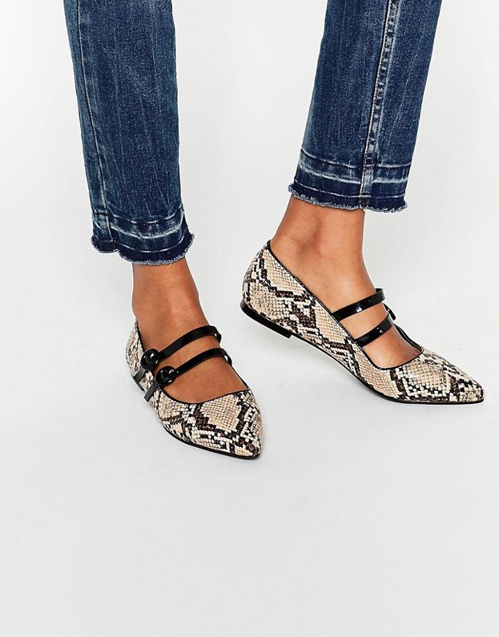 Asos Lens Pointed Ballet Flats - Multi