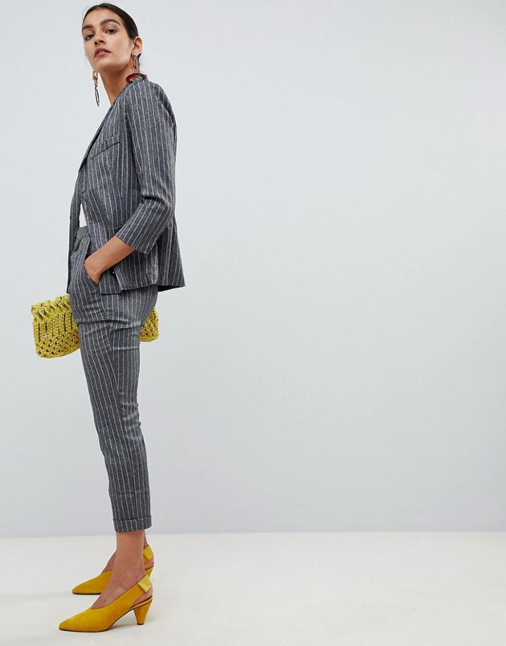 Angel Eye Checked Tailored Pants - Gray