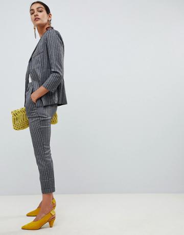 Angel Eye Checked Tailored Pants - Gray