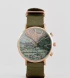Reclaimed Vintage Inspired Map Canvas Watch In Green Exclusive To Asos - Green