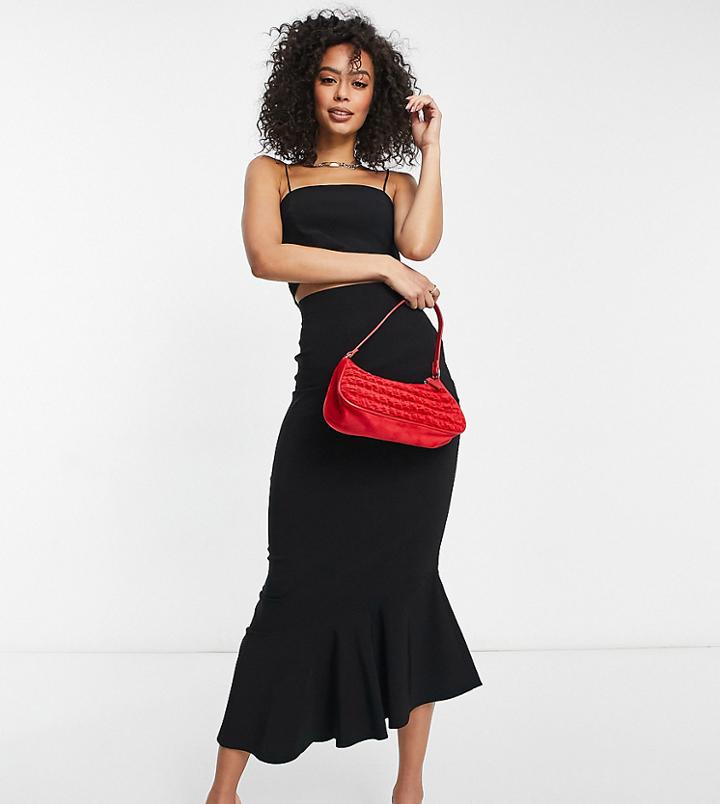 Vesper Tall Set Crop Top With Slinky Straps In Black