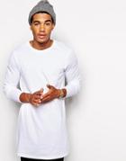 Asos Super Longline Long Sleeve T-shirt - White