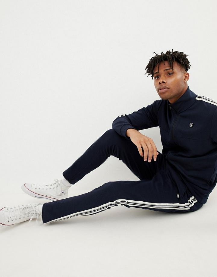 Jack & Jones Core Slim Fit Track Jogger With Side Stripe - Navy