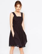 Uttam Boutique Broderie Anglaise Sun Dress - Black