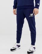 New Balance Slim Fit Sweatpants In Navy - Navy