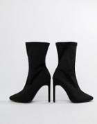Simmi London Black Pointed Ankle Boot With Narrow Heel - Black