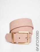Asos Curve Blush Belt With Rose Gold Buckle Detail - Pink