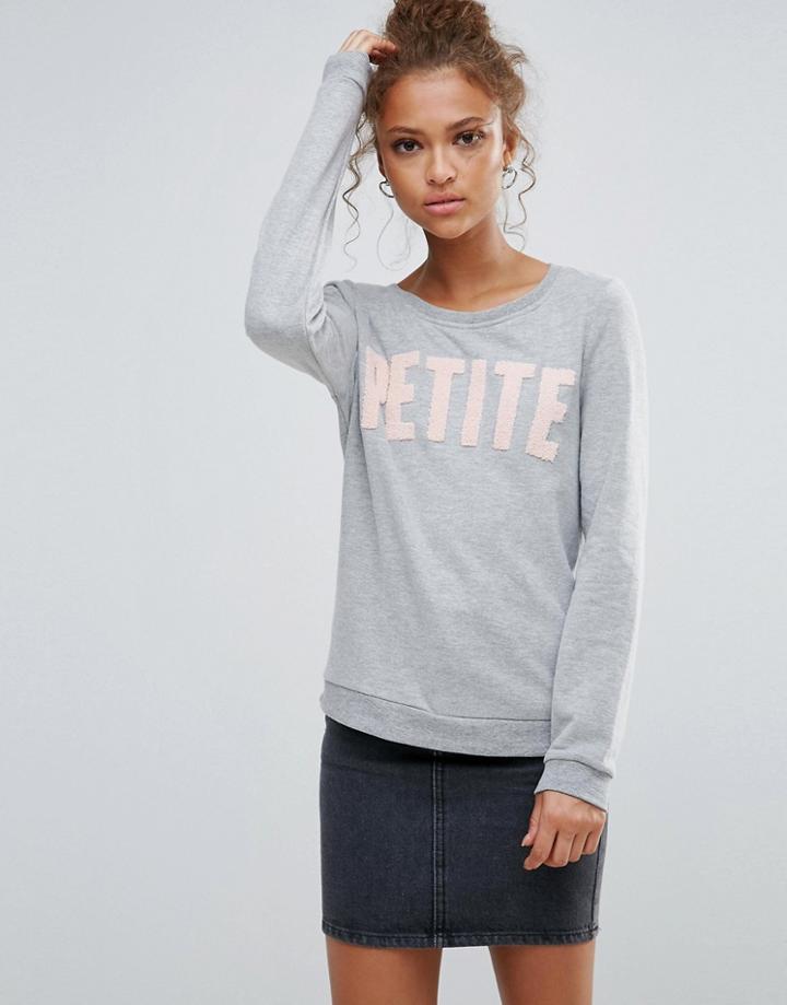 Vero Moda Slogan Sweatshirt - Gray