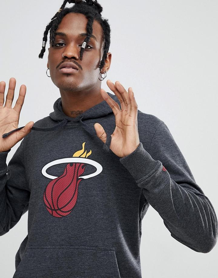 New Era Nba Miami Heat Hoodie In Black - Gray