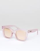 Quay Australia After Hours Cat Eye Sunglasses In Pink - Clear