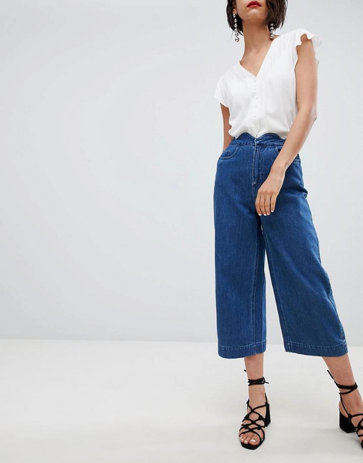 Vero Moda Scallop Waist Cullotte Jean - Blue