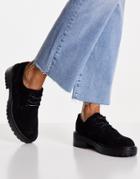 Topshop Leon Suede Lace-up Shoes In Black