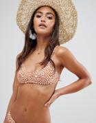 Rhythm Zambia Crop Bikini Top In Animal Print-multi
