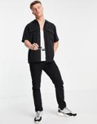River Island Short Sleeve Shirt In Black