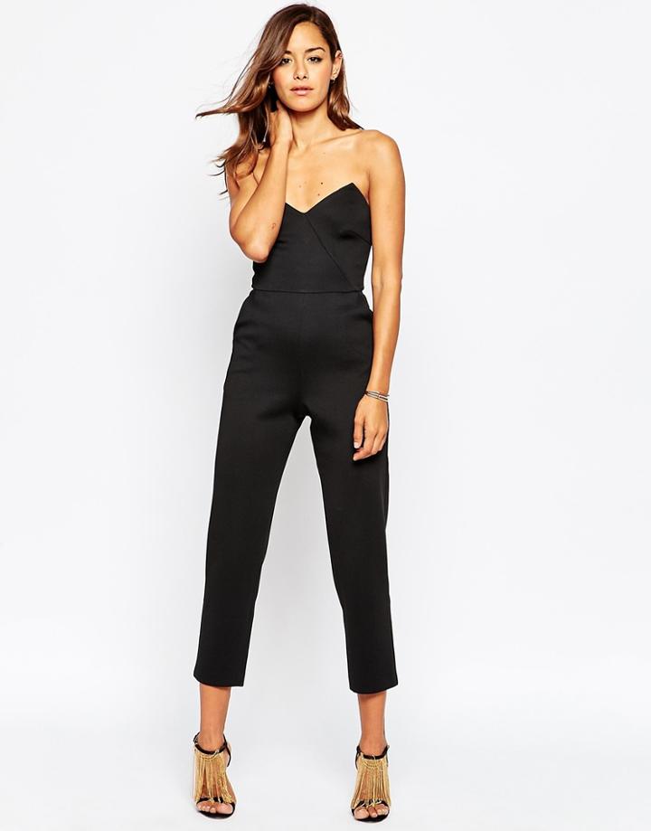 Asos Jumpsuit With Angular Bandeau - Black