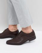 Asos Oxford Shoes In Brown Faux Leather With Emboss Detail - Brown