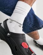 Asos Design Cup Chain Anklet With Pave Crystals And Star Charms-silver