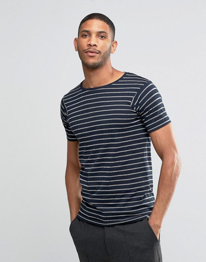 Lindbergh T-shirt With Stripe - Navy