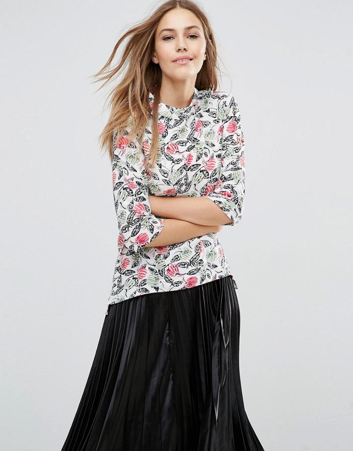 Poppy Lux Tamsin Floral Top - Green