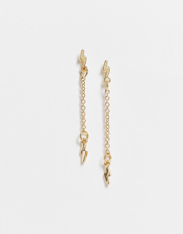 Pieces Drop Lightning Bolt Earrings In Gold
