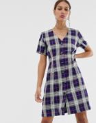 Resume Odessa Button Down Check Mini Dress-multi