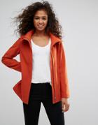 Esprit Zip Front Wool Coat - Red