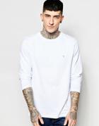 Farah T-shirt With F Logo Slim Fit Exclusive Long Sleeves - White