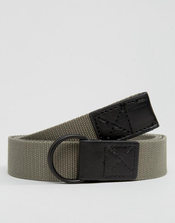Asos Long Ended Belt In Khaki - Green