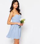 Tfnc Wedding Bandeau Chiffon Mini Dress - Blue