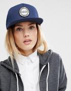 Herschel Round Logo Snapback Cap In Navy - Navy
