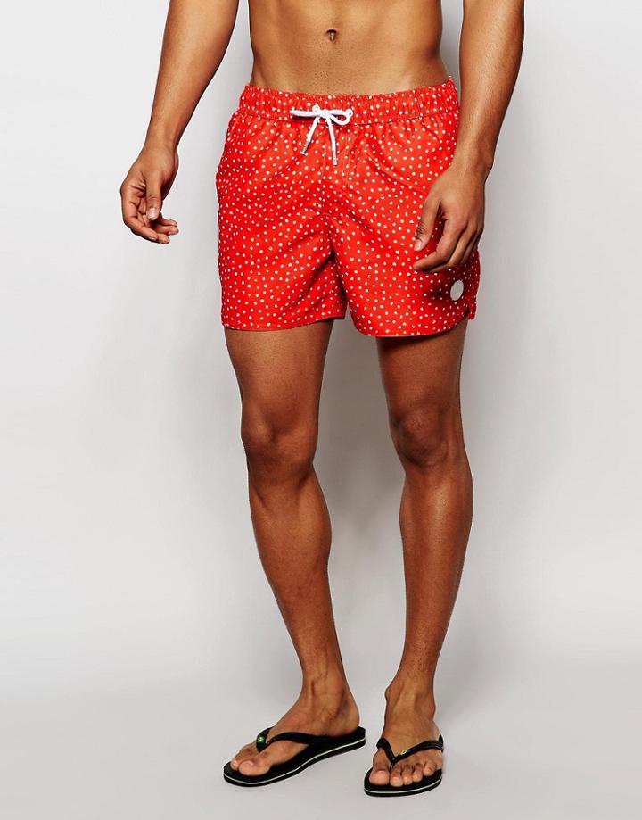 Native Youth Polka Dot Swim Shorts - Orange
