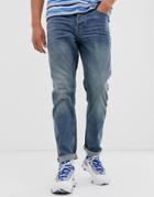 Only & Sons Tapered Fit Jeans In Mid Blue