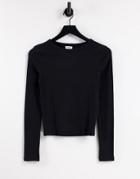 Cotton: On Long Sleeve Top In Black