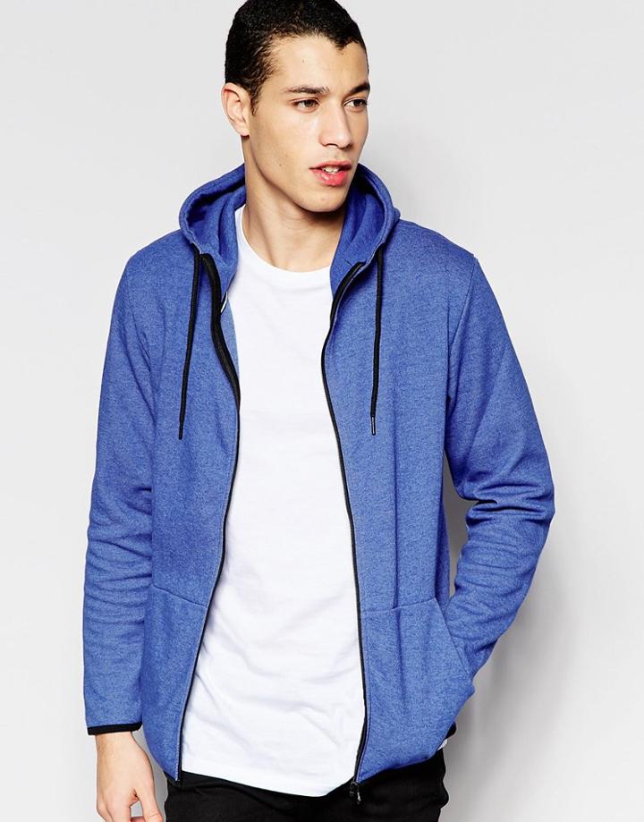 Jack & Jones Zipped Through Hoodie - Surf The Web