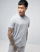 Asos T-shirt With Pocket And Side Vents In Gray Marl - Gray