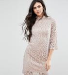Vero Moda Tall Half Sleeve All Over Lace Dress - Cream