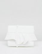 Asos Ruffle Cross Body Bag - White