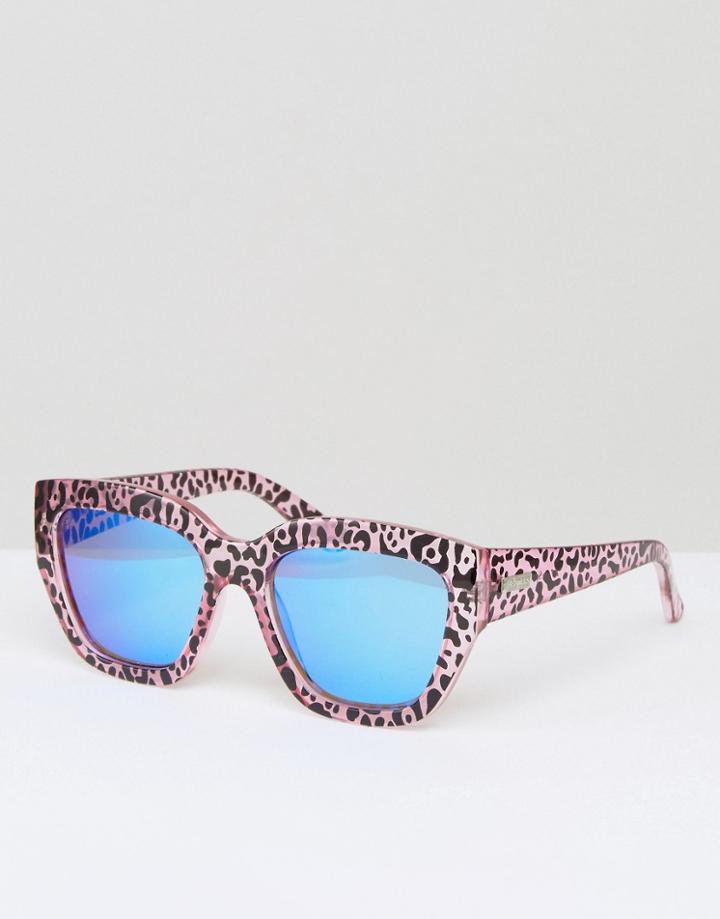 Le Specs Cheeta Print Sunglasses - Brown