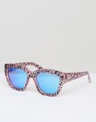 Le Specs Cheeta Print Sunglasses - Brown