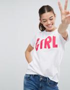 Asos T-shirt With Girl Print - White
