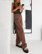 Noisy May Amanda Wide Leg Jeans In Brown - Part Of A Set