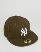 New Era 59fifty Fitted Cap Ny Yankees In Melton Wool - Green