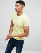 Asos Muscle Fit Crew Neck T-shirt - Yellow