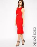 Asos Petite Cross Front Cutout Pencil Dress - Scarlet