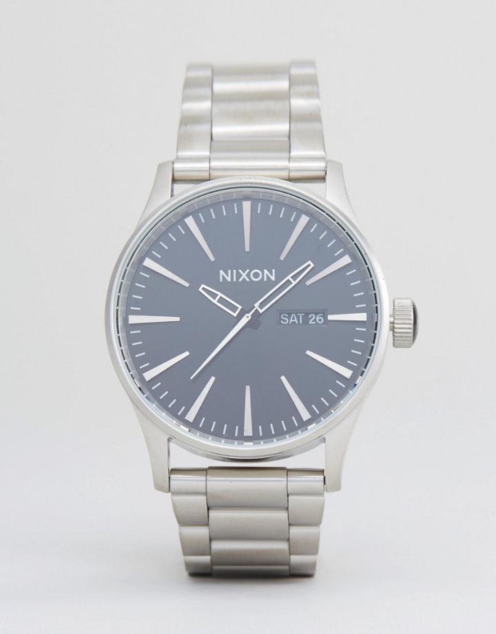 Nixon Sentry Ss Bracelet Watch In Silver - Silver