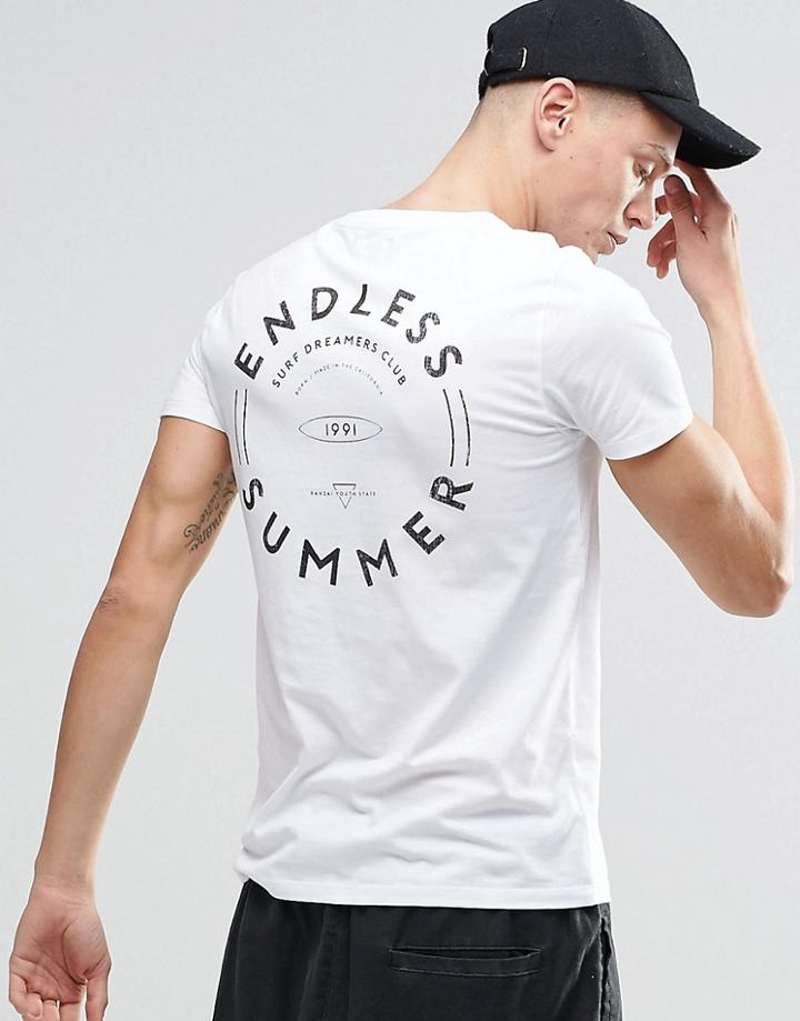 Asos T-shirt With Endless Summer Back Print - White