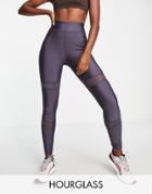Asos 4505 Hourglass Legging In High Shine And Mesh-gray