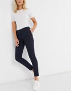 Selected Cropped Slim Pants In Dark Blue-blues