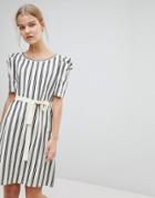 Max & Co Striped Shift Dress With Tie Waist - Multi