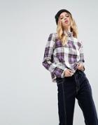 Asos Funnel Neck Check Top - Multi